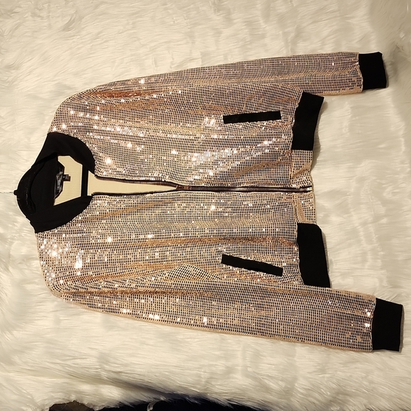 Luleroe Elegant Jacket  Gold Shimmer. SZ Medium  long-sleeved - Picture 2 of 8